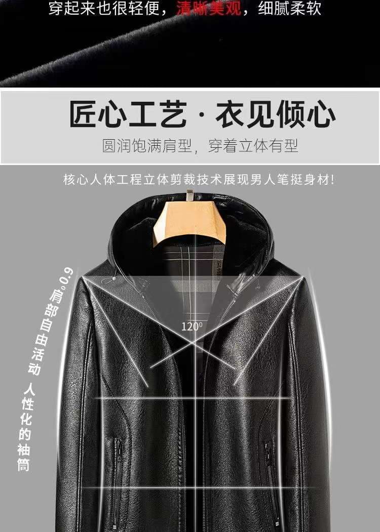 レザージャケット専門店 フード付き冬仕様高級裏ボア本革ジャケット