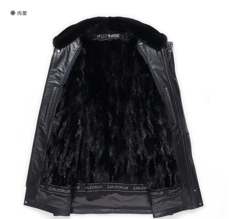 レザージャケット専門店 毛皮襟付きロングコート