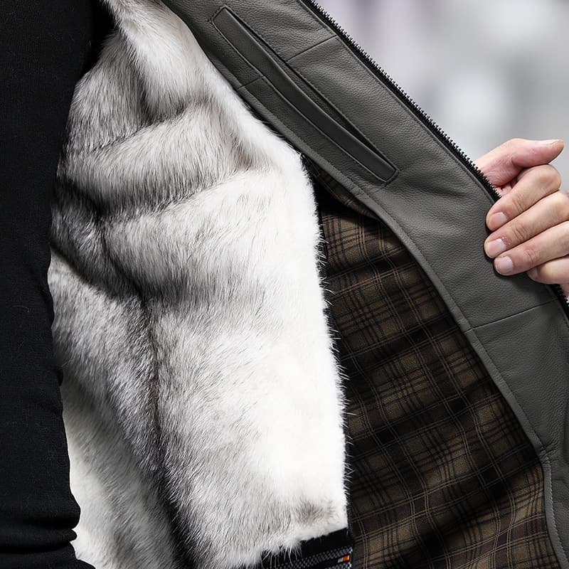 レザージャケット専門店 ボアファー付き高級防寒ジャケット