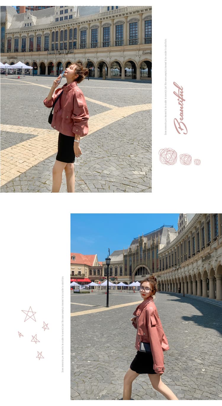 【女性向け】レザージャケット専門店 バルーンスリーブショートブルゾン