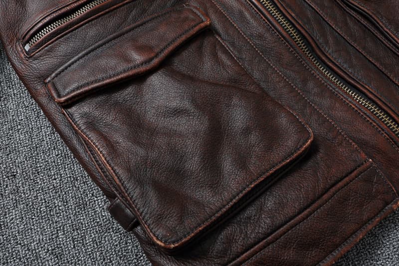 レザージャケット専門店 本革マルチポケット ライダースジャケット