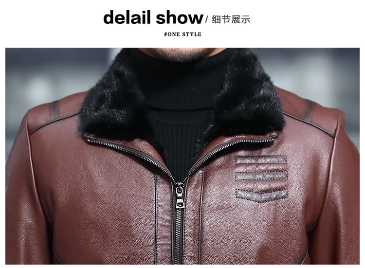 レザージャケット専門店 プレミアム毛皮襟付きレザーブルゾン