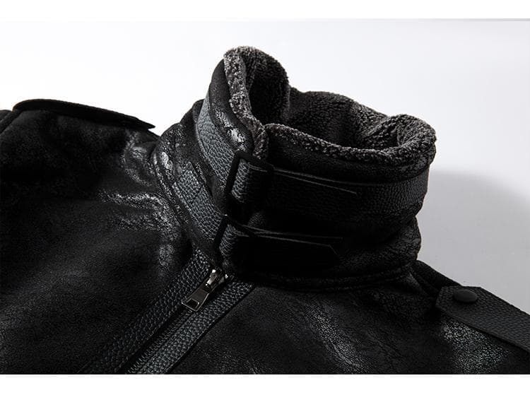 レザージャケット専門店 ムートンファー襟 ボリューム裏ボアブルゾン