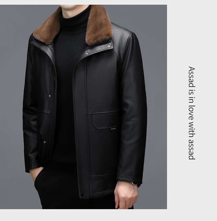 レザージャケット専門店 高級ミンクファー付きテーラーメイドレザーコート