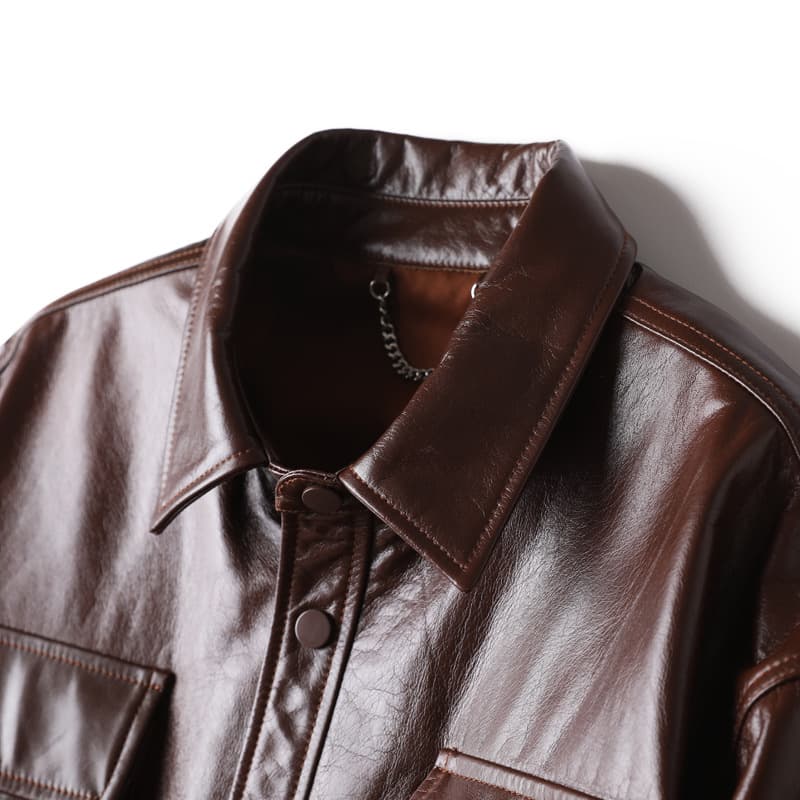 レザージャケット専門店 上質本革マルチポケットミリタリージャケット