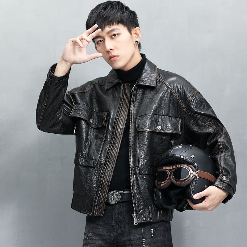 レザージャケット専門店 ビンテージ加工 ダブルポケット ライダース