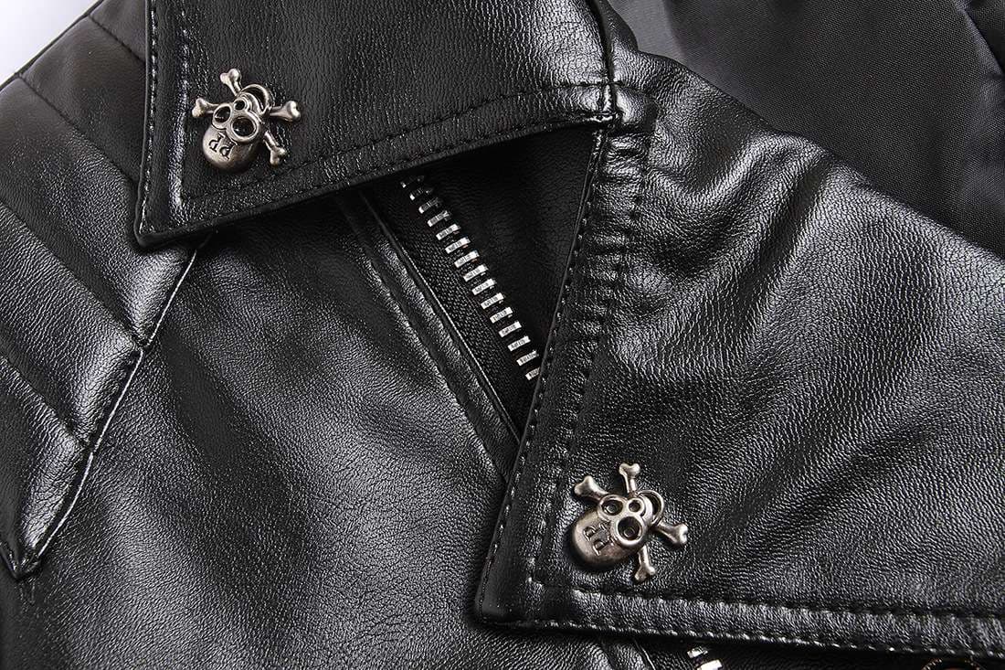 レザージャケット専門店 ドクロ刺繍 バイカーレザー