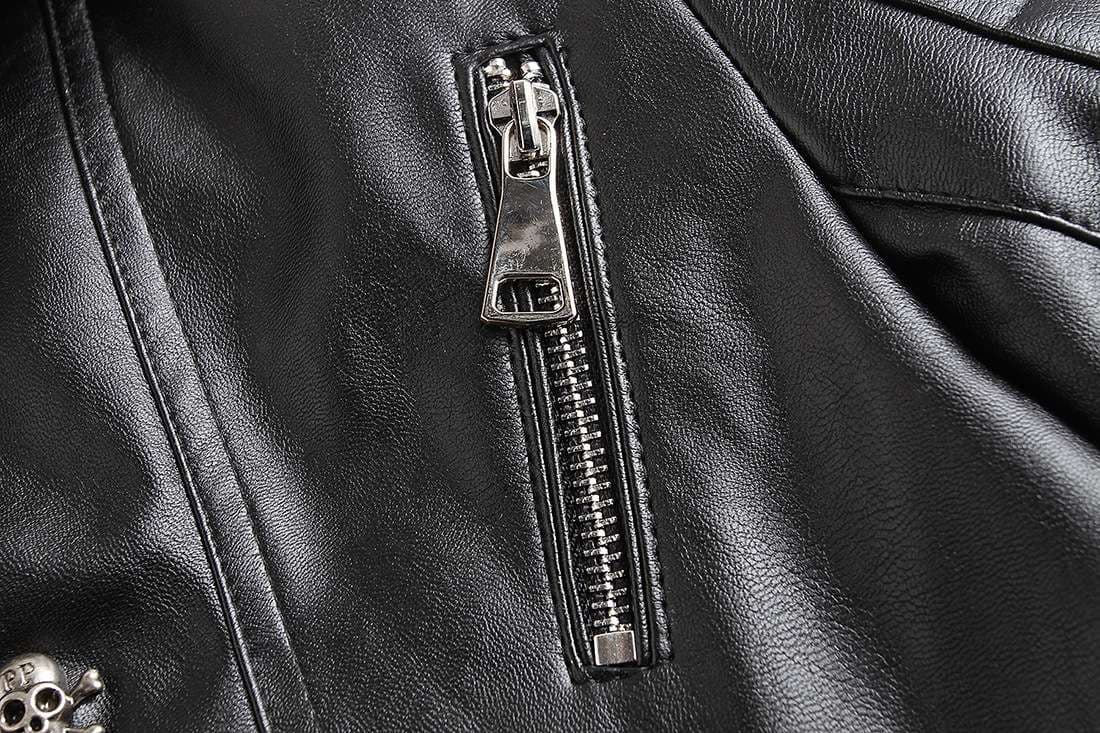 レザージャケット専門店 ドクロ刺繍 バイカーレザー