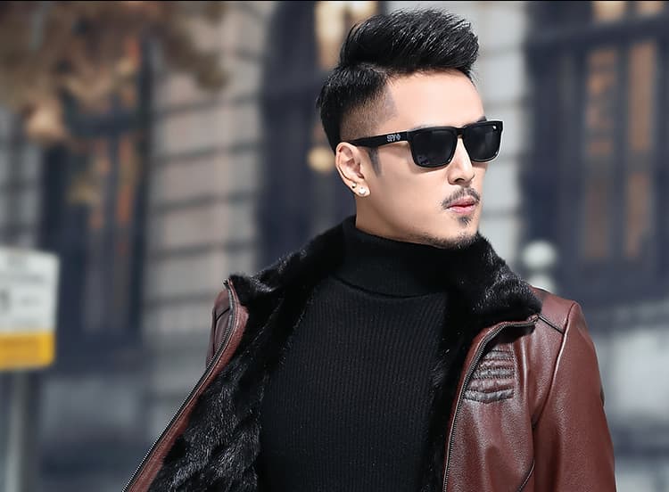 レザージャケット専門店 プレミアム毛皮襟付きレザーブルゾン