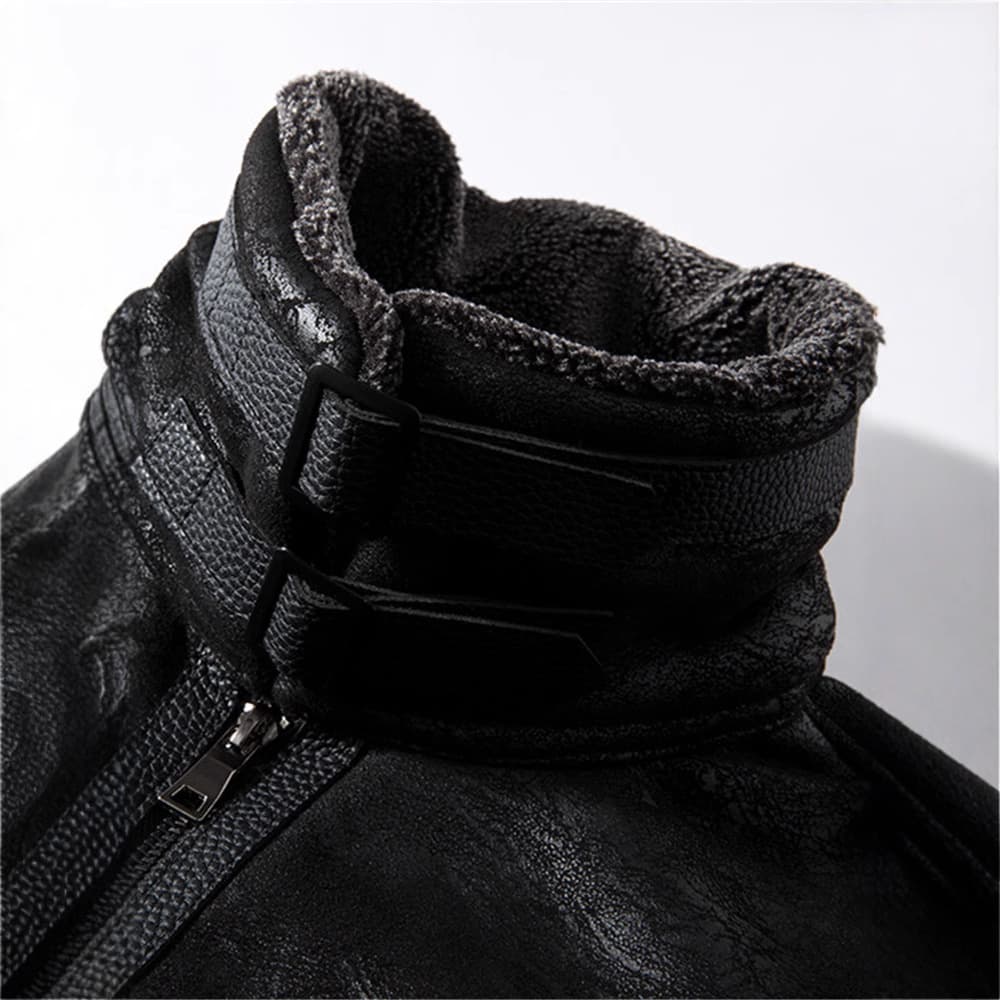 レザージャケット専門店 ムートンファー襟 ボリューム裏ボアブルゾン