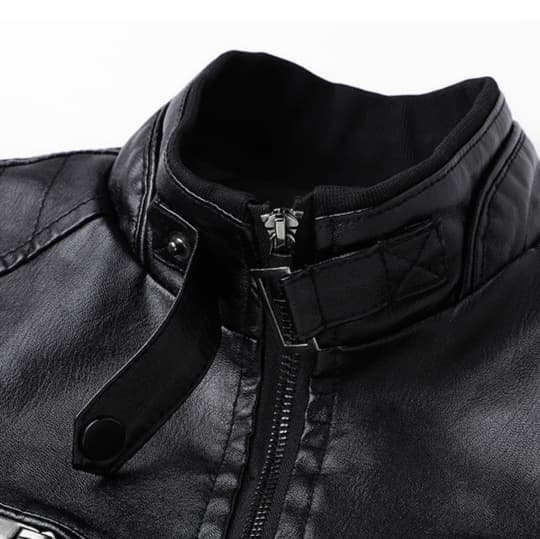 五十代男性向け本格レザージャケット立襟仕様 ライダースジャケット