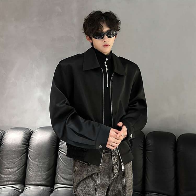 レザージャケット 韓国風ゆったりサイズ合皮ジャケット ライダース