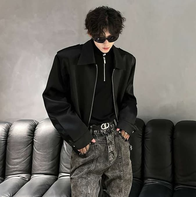 レザージャケット 韓国風ゆったりサイズ合皮ジャケット ライダース