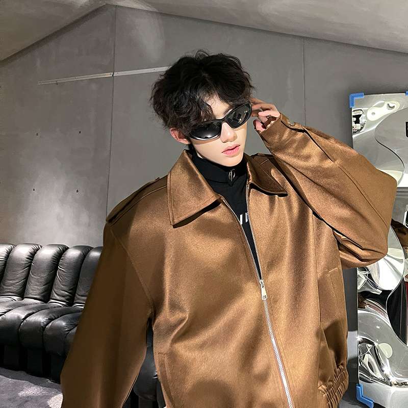 レザージャケット 韓国風ゆったりサイズ合皮ジャケット ライダース