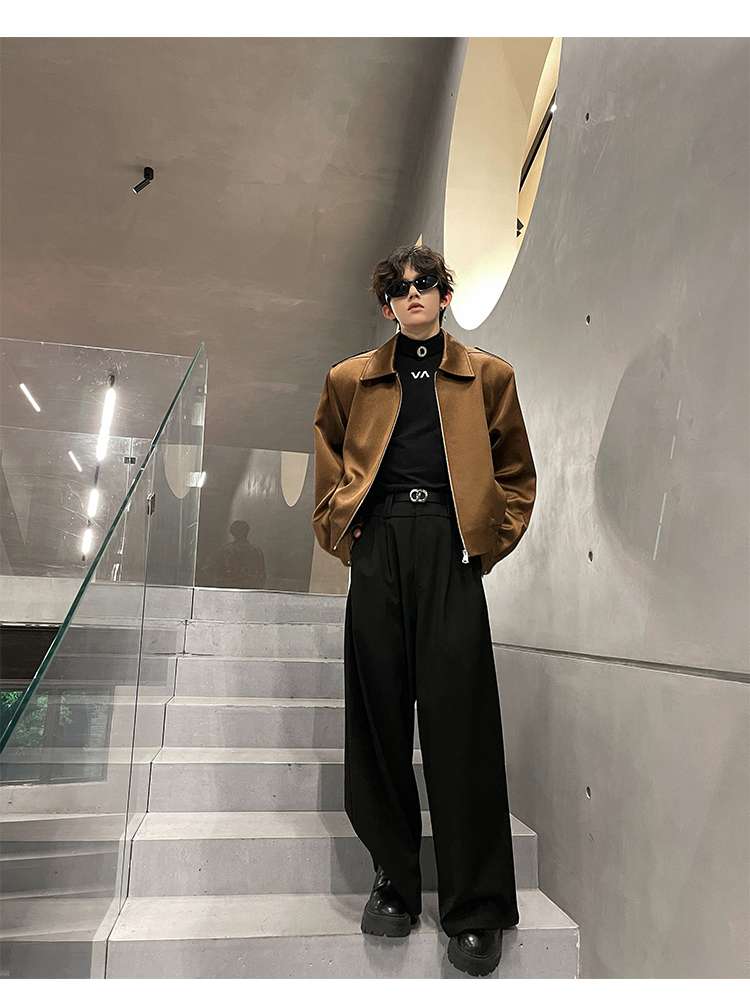 レザージャケット 韓国風ゆったりサイズ合皮ジャケット ライダース