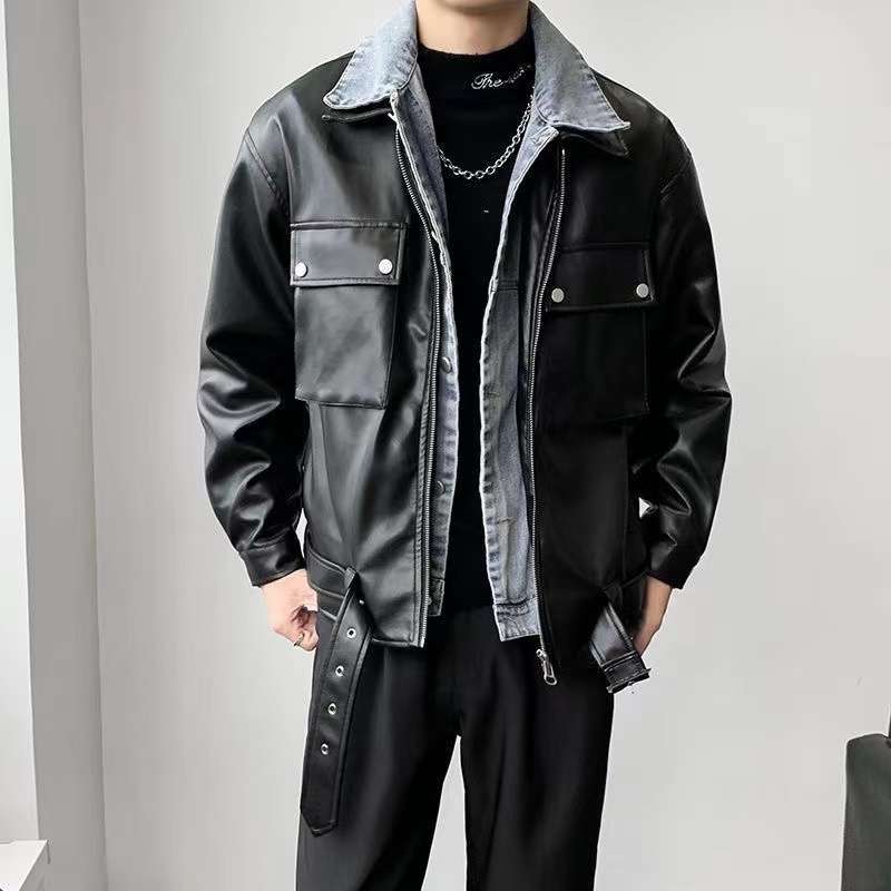 レザージャケット 韓国風ゆったりシルエット本革ジャケット ライダースジャケット