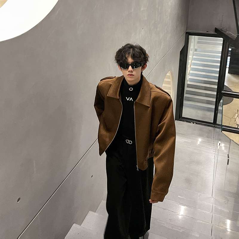 レザージャケット 韓国風ゆったりサイズ合皮ジャケット ライダース