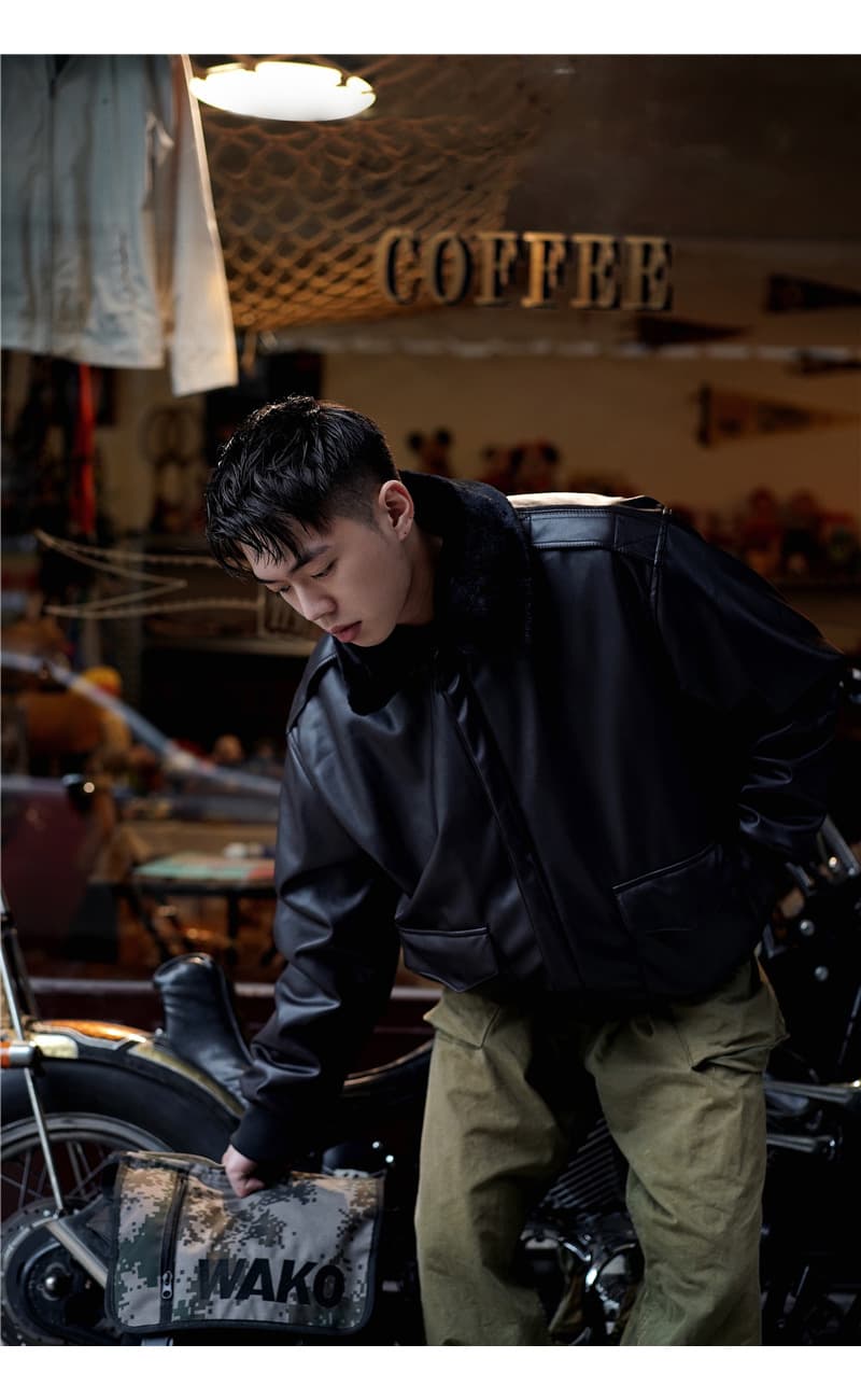 本格ミリタリー飛行隊レザージャケット ライダースジャケット