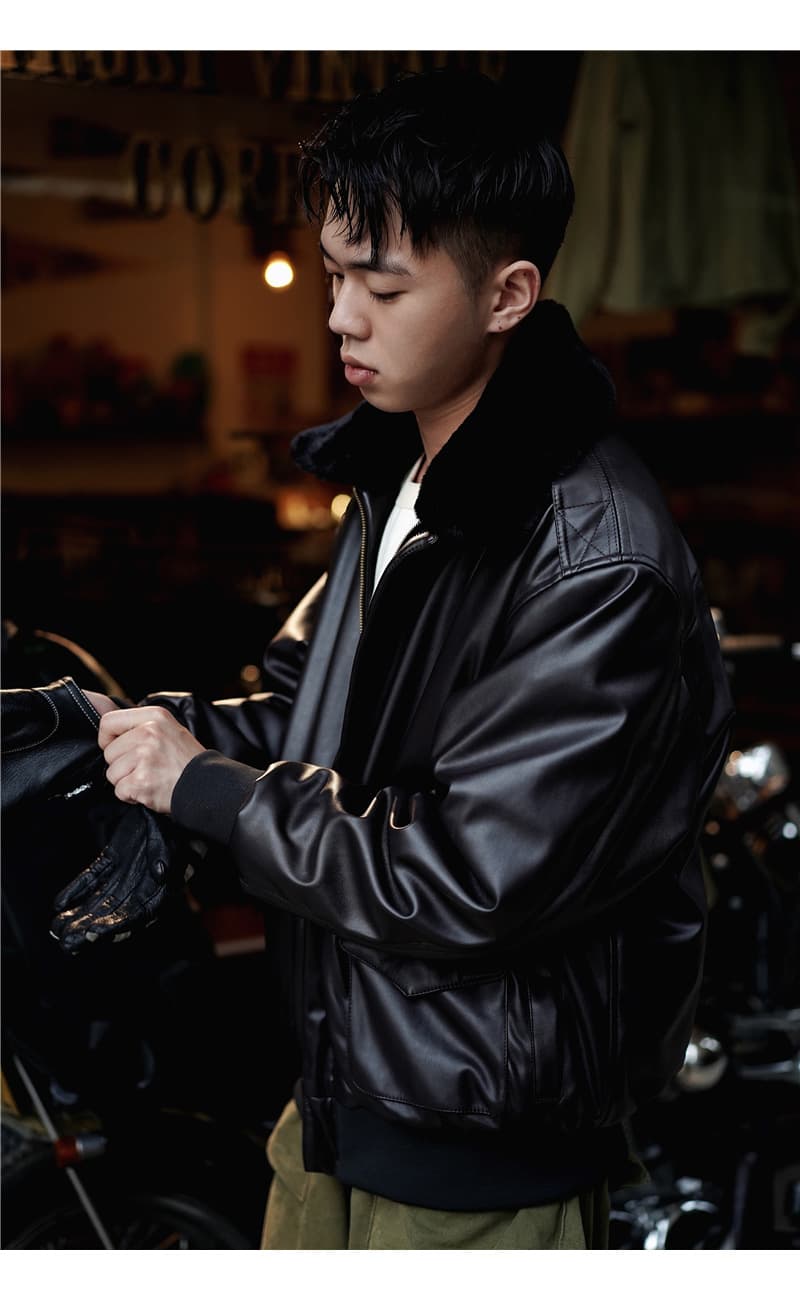 本格ミリタリー飛行隊レザージャケット ライダースジャケット