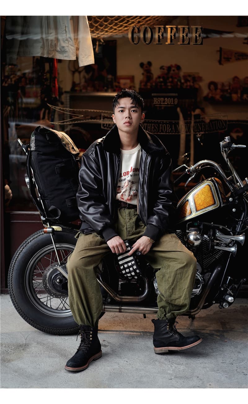 本格ミリタリー飛行隊レザージャケット ライダースジャケット