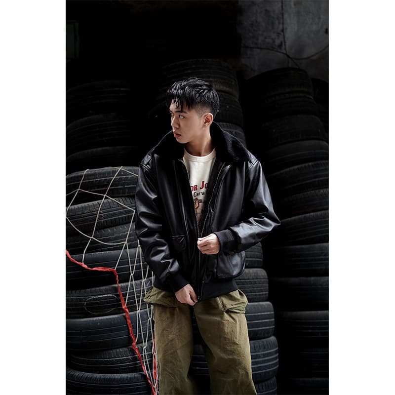 本格ミリタリー飛行隊レザージャケット ライダースジャケット