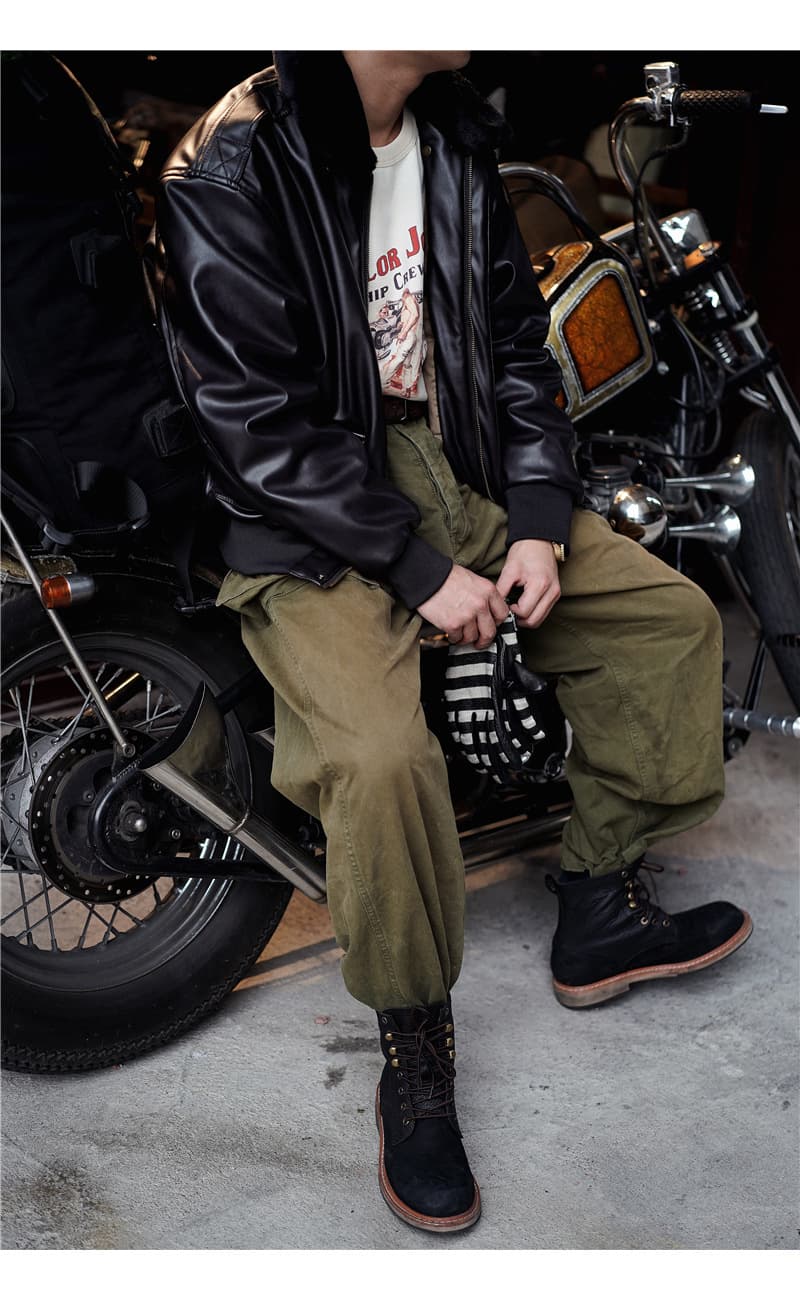 本格ミリタリー飛行隊レザージャケット ライダースジャケット