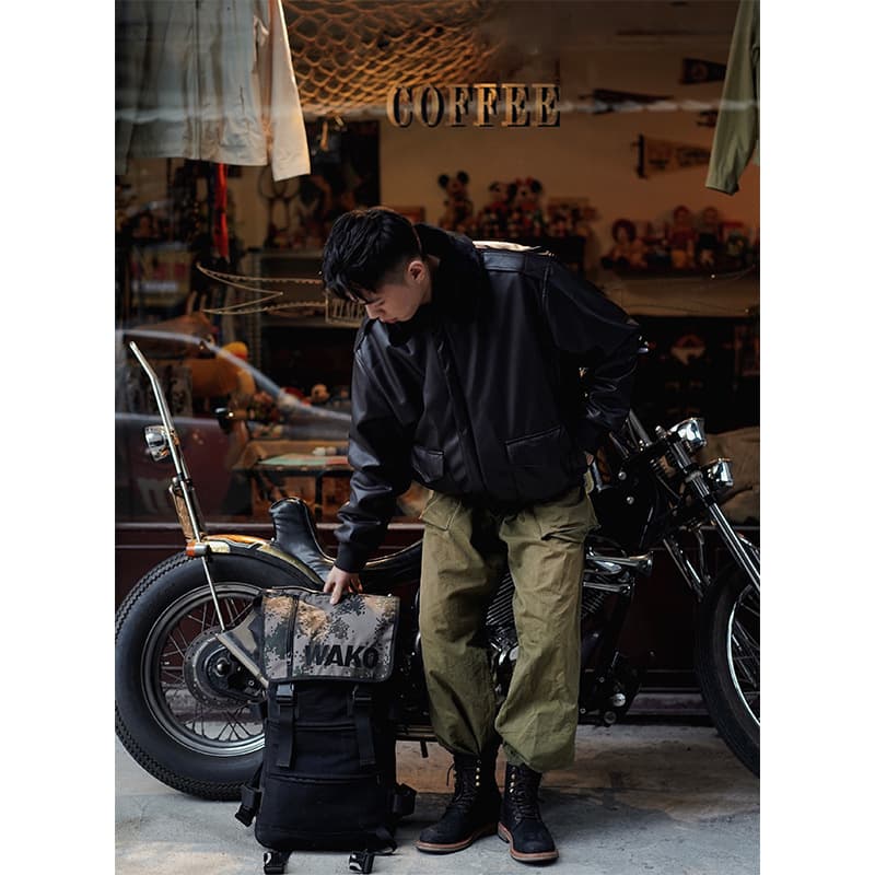 本格ミリタリー飛行隊レザージャケット ライダースジャケット