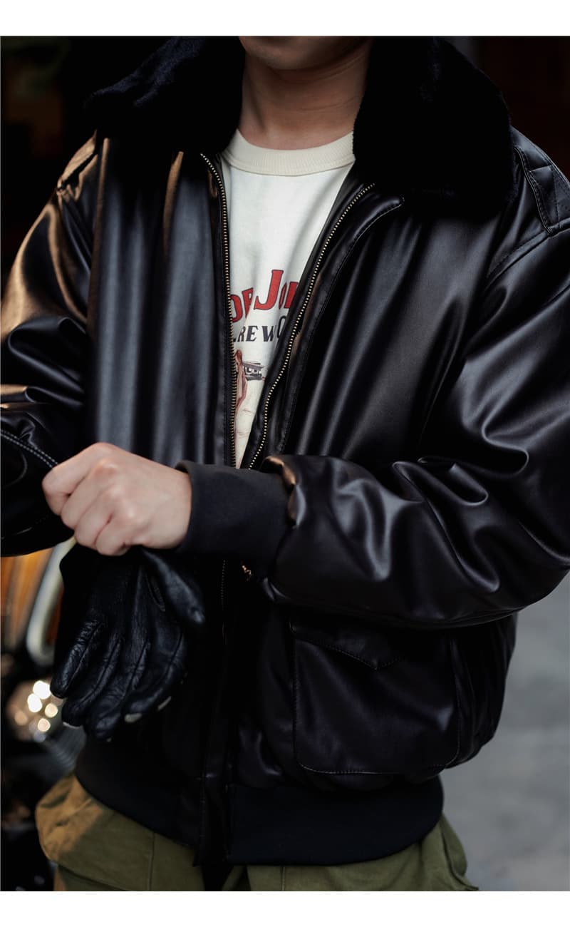 本格ミリタリー飛行隊レザージャケット ライダースジャケット