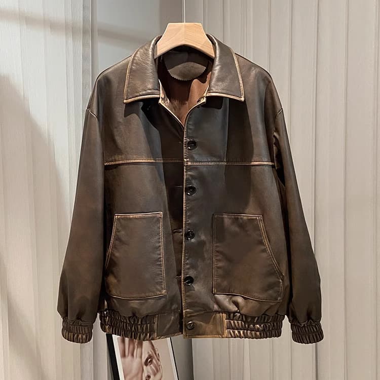 【女性向け】レザージャケット専門店 スッキリ仕立てのゆったりレザー