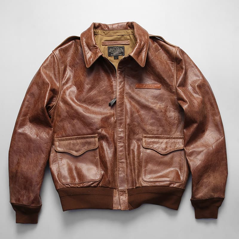 レザージャケット 軍用復刻型革製飛行隊員 ブルゾン